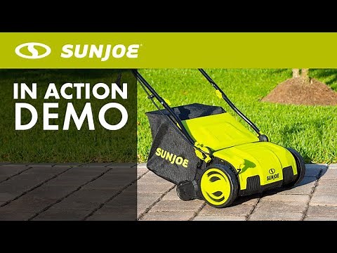 AJ805E - Sun Joe Electric Lawn Dethatcher with Collection Bag - Live Demo