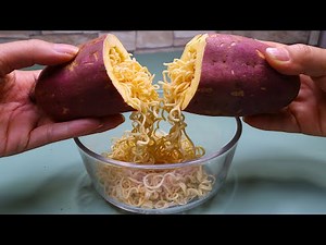 Stop Motion Cooking Fried Noodles From Sweet Potato | Funny ASMR Videos 4K Animation Satisfying