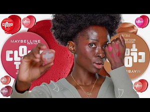 @maybellinenewyork Cloudtopia Blush on DARK SKIN! Swatches & Review // Ohemaa Bonsu