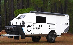Offline Unveils New Solitaire: The "Floating" Hybrid Travel Trailer for Glamping Couples