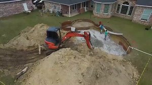 Deese Pool (Ocean Springs) - Working hard to get this pool formed! | Blue Haven Pools on the Gulf