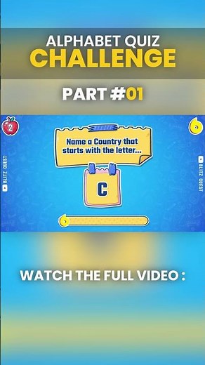 Alphabet Quiz Challenge ⚡🤔 | Word Association Game 🧠 ABC Speed Quiz #01