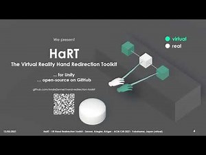[Talk] HaRT - The Virtual Reality Hand Redirection Toolkit (ACM CHI 2021 LBW)