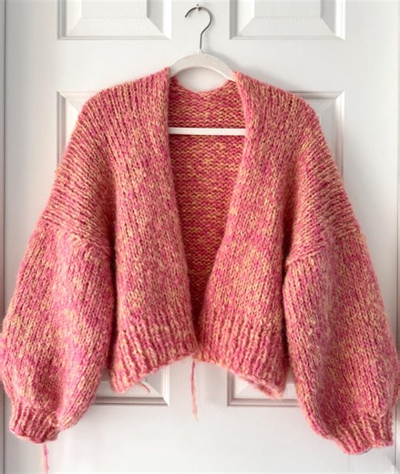 Bubblegum Cardi Knitting Pattern, Beginner Chunky Cardigan (PDF Download) - Etsy