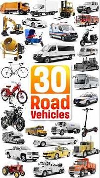 Let’s Learn 30 Road Vehicles! | Transportation for Kids