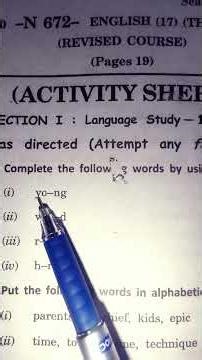 SSC board activity sheet English subject March 2022 detail explanation with answers