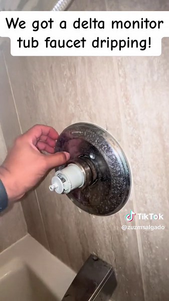 Bathtub faucet leaking/dripping constantly running! So i had to change the cartridge its a monitor delta the older model is out but they make the new ones that work just as good! #homeimprovement #deltafaucet #faucetleaking #dripping #showerleaking #showerleak #diah #dys #showerproblems #plumber #showervalvereplacement #showervalve #deltashowervalve