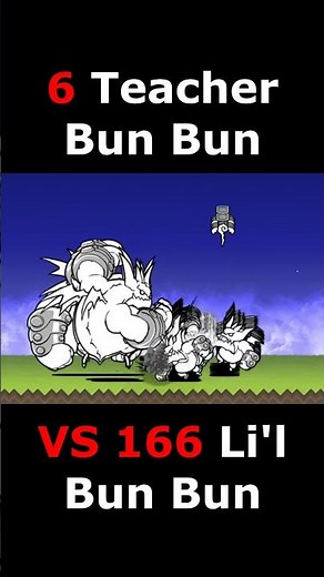 the battle cat 6 Teacher Bun Bun VS 166 Li'l Bun Bun #bcu #にゃんこ大戦争 #battlecats