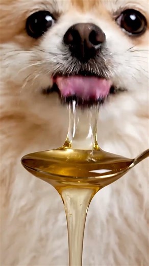 Honey ASMR – Cute Dog Licking Honey #pomeranian #asmr