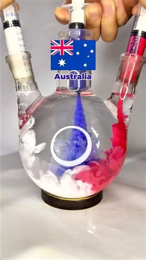 Australia Flag Color Mixing in Water | Satisfying Ink Art #Shorts