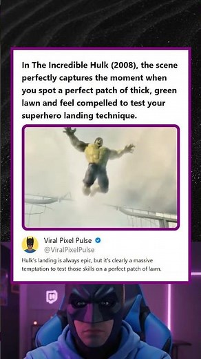 The Incredible Hulk 2008 Testing Superhero Landing on a Perfect Patch of Grass