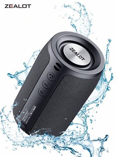 Altavoz inalámbrico ZEALOT S32 de 10W, portátil para exteriores, altavoz Bluetooth, batería de 1800mAh, IPX5 resistente al agua, hasta 8 horas de tiempo de reproducción, compatible con tarjeta SD/AUX/unidad USB, función de emparejamiento dual, compatible con computadora/TV/teléfono/tableta, adecuado para automóviles/exteriores/ciclismo/baile | SHEIN