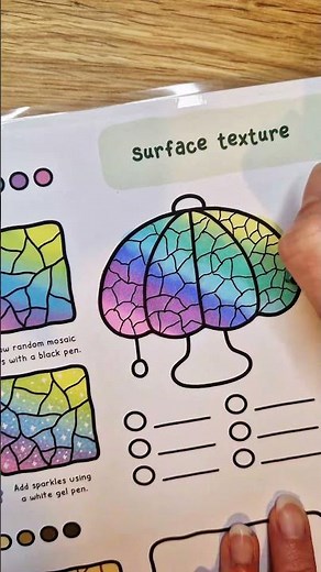 Easy coloring tutorial for stained glass, from the book How to Draw Patterns by Coco Wyo