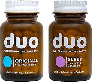 Duo Toothpaste Tablets Bundle | Nano-Hydoxyapatite (nHA) Original + Melatonin (Sleep) | Remineralize, Reduce Sensitivity