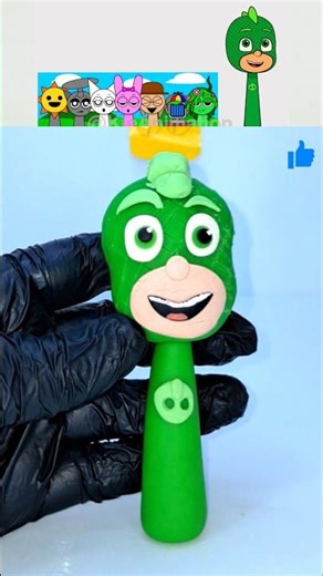 Sprunki 🎵 I Made Gekko 🦎 With Clay 🟢 PJ Masks 🎭 Catboy 🔵 #sprunki 🎶