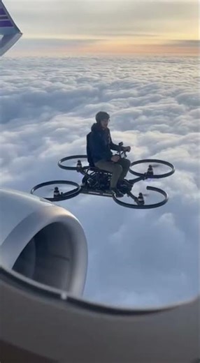 Flying human drone spotted! #drone #funny