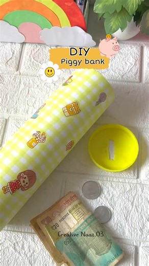 Piggy bank😻#diy money box/easy money bank with cardboard#diy#craft #cardboard#easy #tutorial