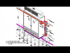 AutoCad Detailing CRAC Unit c/w Pipe Accessories