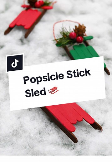 🎄❄️ These popsicle stick sleds are the cutest little Christmas craft — and they make the sweetest homemade ornaments! Kids will love building and decorating their own mini sled, and the finished decorations look absolutely adorable on the tree. 🎁✨ #christmascrafts #diyornaments #kidscrafts #holidaycrafts #christmasdiy
