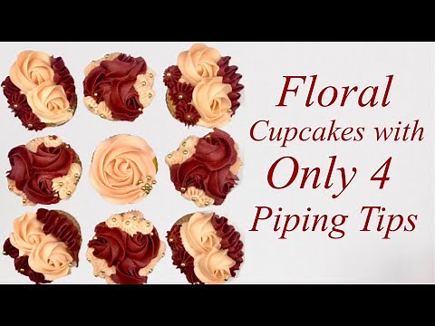 How To Create Beautiful Floral Cupcakes with Just 4 Piping Tips -ZIBAKERIZ
