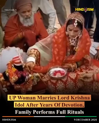Hinduism on Instagram: "UP Woman Marries Lord Krishna Idol In Unique Ceremony [Hinduism, India, UP, Woman, Krishna, Marries]"