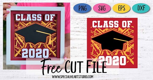 LAYERED GRADUATION SHADOW BOX FREE CUT FILE - SPECIAL HEART STUDIO