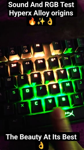 sound test and rgb test 👌✨️🔥 hyperx alloy origins mechanical keyboard #ytshorts #youtubeshorts #pc