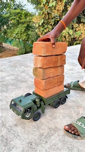 6x6 RC Army Truck Brick Load Power Test! 😱 #rctoys #remotecontrol