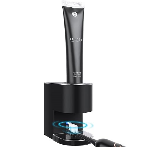 Automatic Toothpaste Dispenser Wall Mounted: Black Electric 6 Adjustable Levels Auto Toothpaste Squeezer Smart Rechargeable&#