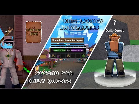 Where to find the NEW DAILY QUESTS in SECOND SEA for the BATTLEPASS | King Legacy