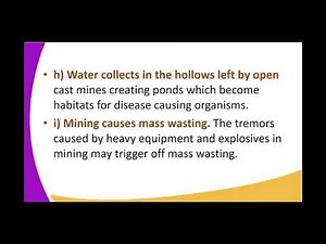 FORM 1 GEOGRAPHY LESSON 31 EFFECTS OF MINING TO THE ENVIRONMENT