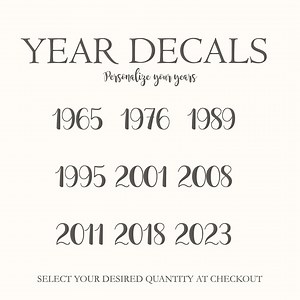 Personalized Year Number Decal Stickers: Birthday, Wedding, Party Decor - Etsy