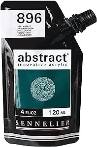 Sennelier Abstract Acrylic Paint Pouch, 4.05 Fl Oz (Pack of 1), Phthalo Green