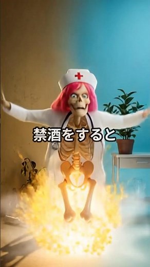 1ヶ月、禁酒したら内臓はどう変わるのか？禁酒の驚きの効果 #shorts #シミュレーション #雑学 #骸骨