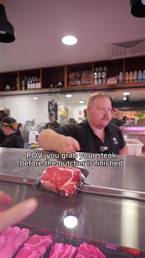 Steak Grab POV at Highfields Gourmet Meats