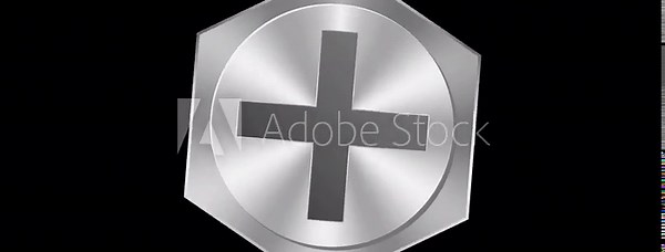 Rotating bolt animation. Metal bolt head. Construction hardware. Tool for building and repairs. Element construction industry. 4K seamless loop animation. Transparent background with alpha channel