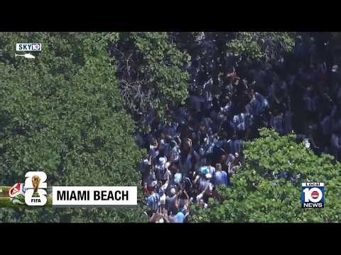 Argentines celebrate in Miami Beach after 3-2 victory over Egypt