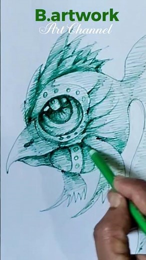 Alien Fish Drawing with Color Pen 🎨👽 | Creative Fantasy Creature Art Tutorial