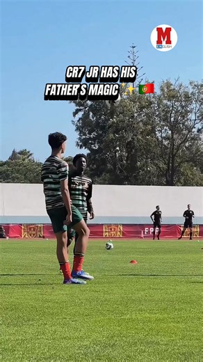 CR7 JR HAS HIS FATHER’S MAGIC ✨🇵🇹During training with Portugal’s youth teams, Cristiano Ronaldo Jr showed flashes of skill and smooth ball control, reminding fans that talent clearly runs in the family. 🐐⚽️#CristianoRonaldoJr #Portugal #Football #CR7 #YouthTalent | Marca in English