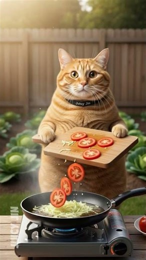 Cooking Cabbage #cute #cat #catmemes #catcooking #catlovers
