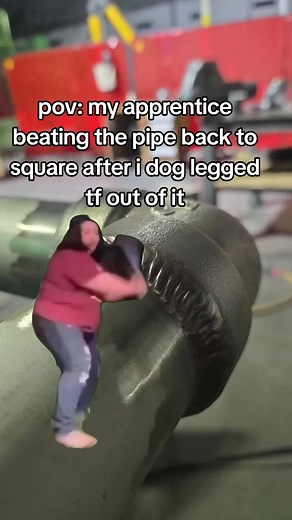 Welding Apprentice Fixes Dog Legged Pipe