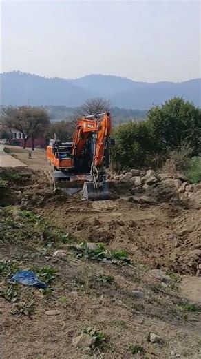 Excavator is digging