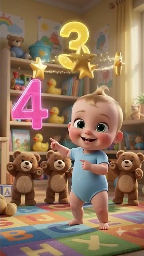 1, 2, 3 Count with Me! 🧸 Cute 3D Animation & Song #Shorts