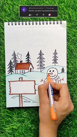 Winter Vacation Holidays Homework Front Page Design Ideas #shorts #frontpage #vacation #winter