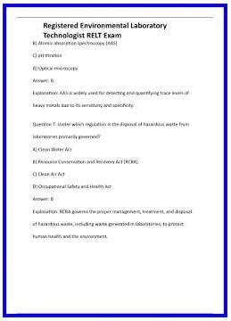 Registered Environmental Laboratory Technologist RELT Exam 636x882