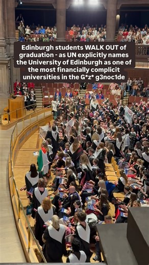 MSG on Instagram: "follow @manchesterstudentsgroup for more. The Universities vice president responded in the following statement: “We are disappointed that protestors chose to disrupt Thursday’s graduation ceremonies.” “We will continue to do everything we can to minimise disruption and are sorry for the impact this had on what is meant to be a truly important celebratory moment.” . . . 🎥 TT we.atelier.portra #manchester #edinburgh #graduation"