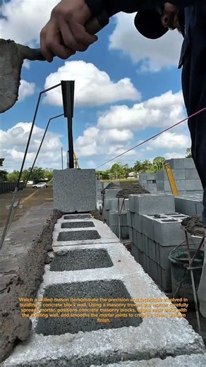 Precision Block Laying #Masonry #Construction
