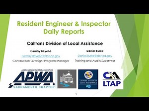 Resident Engineer & Inspector Daily Reports
