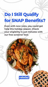 19K views | SNAP can help make the holidays a little easier. Answer a few questions to see if you qualify, and we can help you find the best way to apply for SNAP. You can also visit our free screener tool directly at https://apply.mrelief.com | mRelief | Facebook