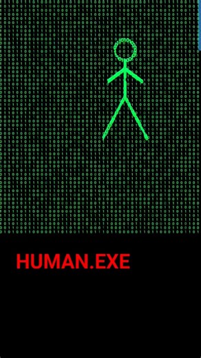 HUMAN.EXE | Running Through the Matrix #shorts #python #coding #matrix #binary #programming #visuals